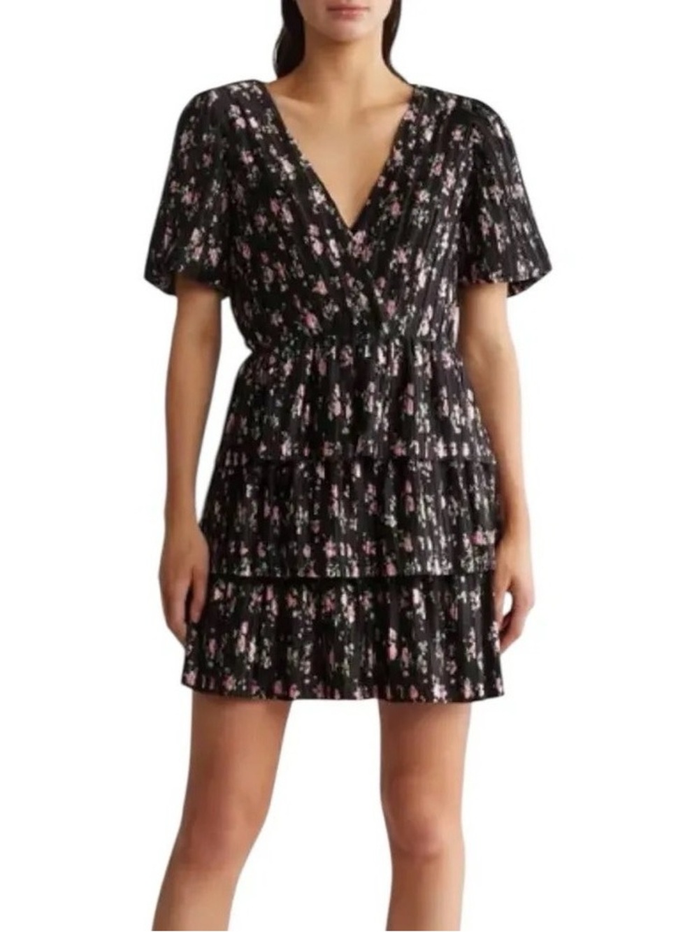 NWT WAYF Pleated Floral Mini Dress size Small